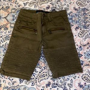 Boys moto denim shorts